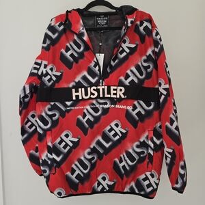 New HUSTLER Reason Brand Anorak Jacket XL Red NWT Windbreaker Limited Edition
